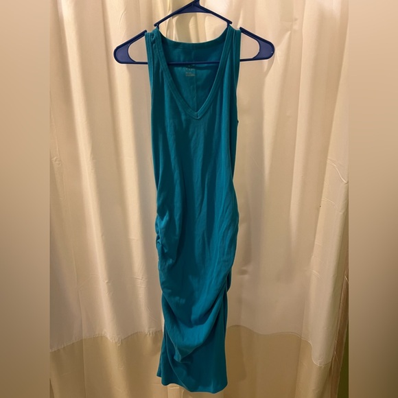 a new day Dresses & Skirts - A New Day Turquoise Rouched Fitted Midi Dress szM